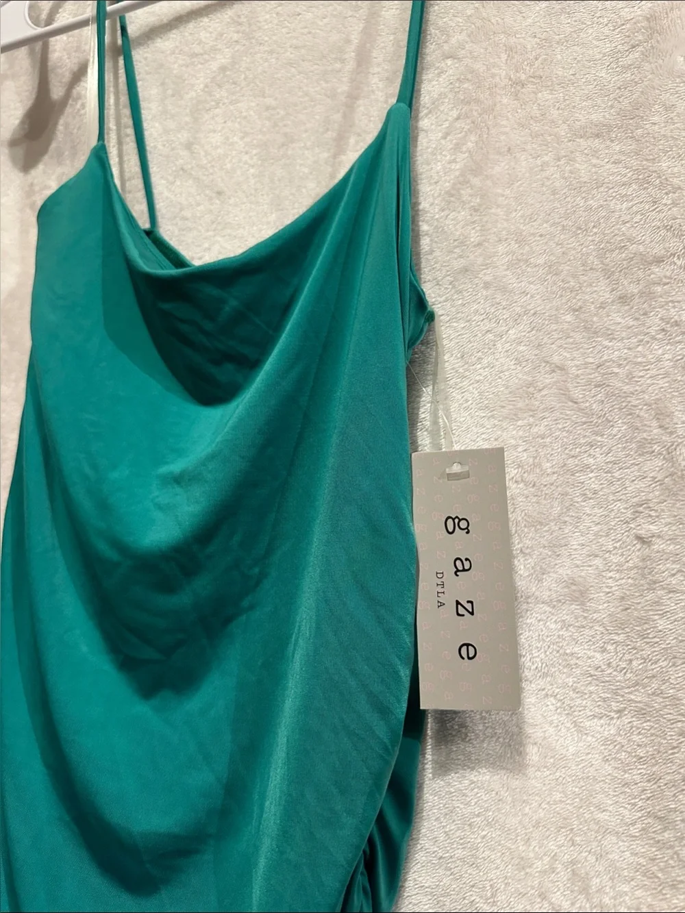 Abercrombie & Fitch Teal Cowl-Front Maxi Dress